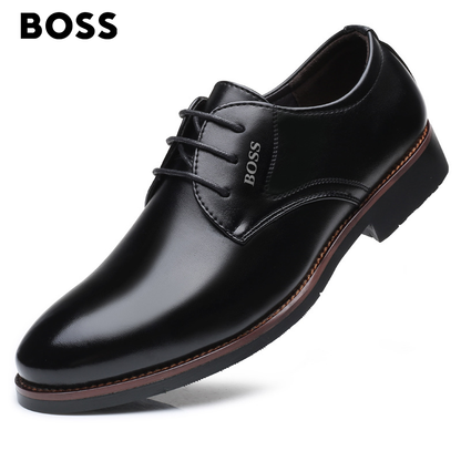 BOSS Kézzel varrott, nagyobb méretű üzleti alkalmi bőrcipő