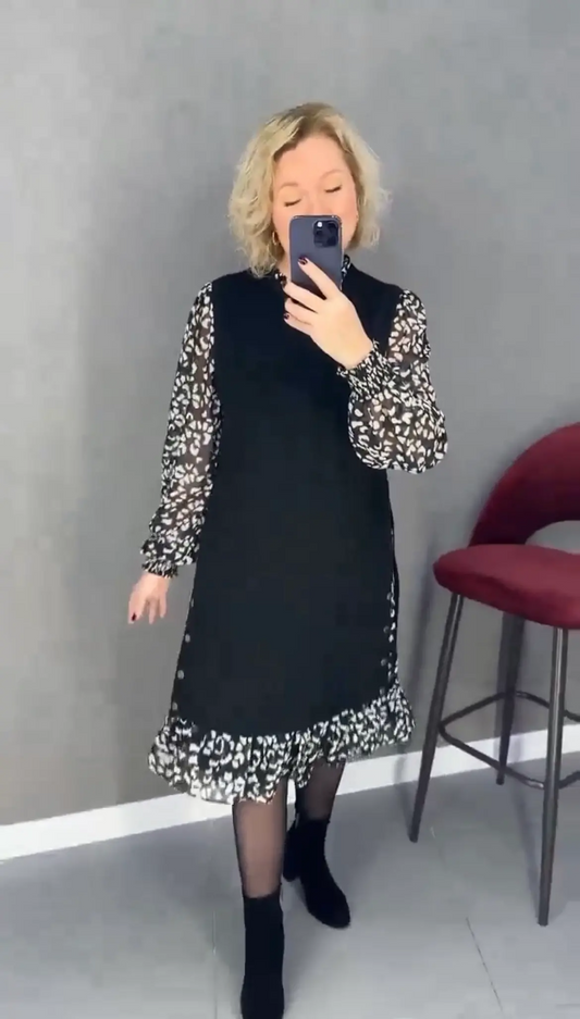 🔥🥰【S-3XL】Új téli stílusú virágos ruha, kényelmes és meleg
